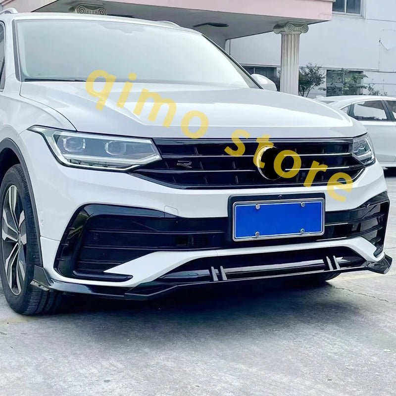 Front Spoiler Body Kit for VW Tiguan 2020-2022 - RS Bright Black Sports Spoiler and R-Line Bumper Accessories - DriveNova