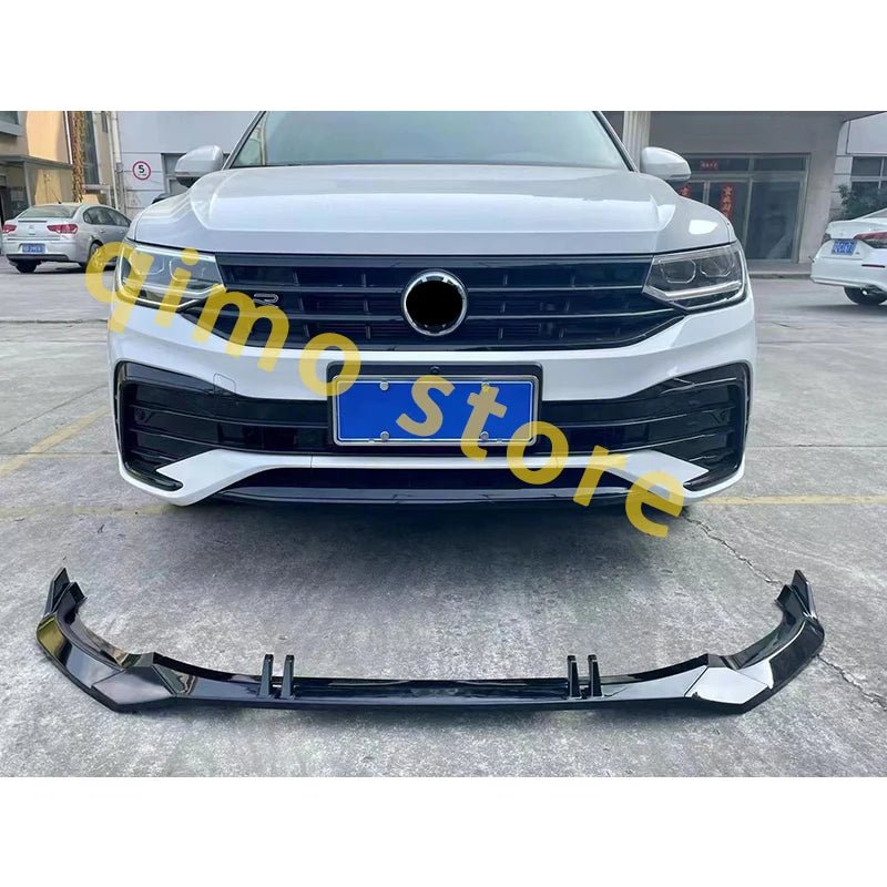 Front Spoiler Body Kit for VW Tiguan 2020-2022 - RS Bright Black Sports Spoiler and R-Line Bumper Accessories - DriveNova