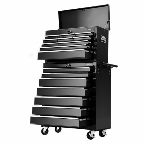 Giantz 16 Drawer Tool Box Cabinet Chest Trolley Toolbox Garage Storage - DriveNova