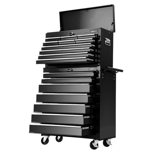 Giantz 17 Drawer Tool Box Cabinet Chest Trolley Toolbox Garage Storage - DriveNova