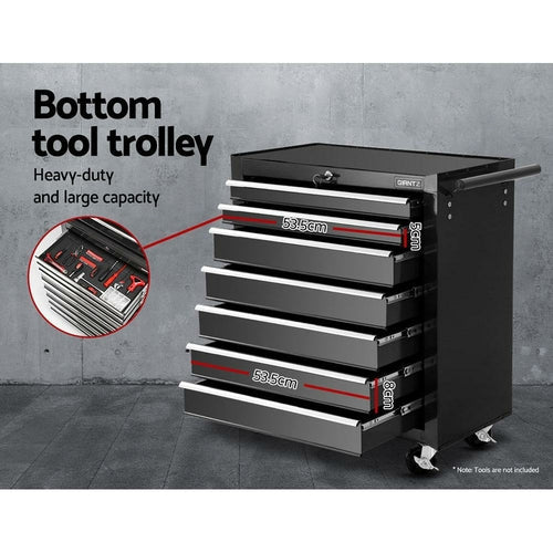 Giantz 17 Drawer Tool Box Cabinet Chest Trolley Toolbox Garage Storage - DriveNova
