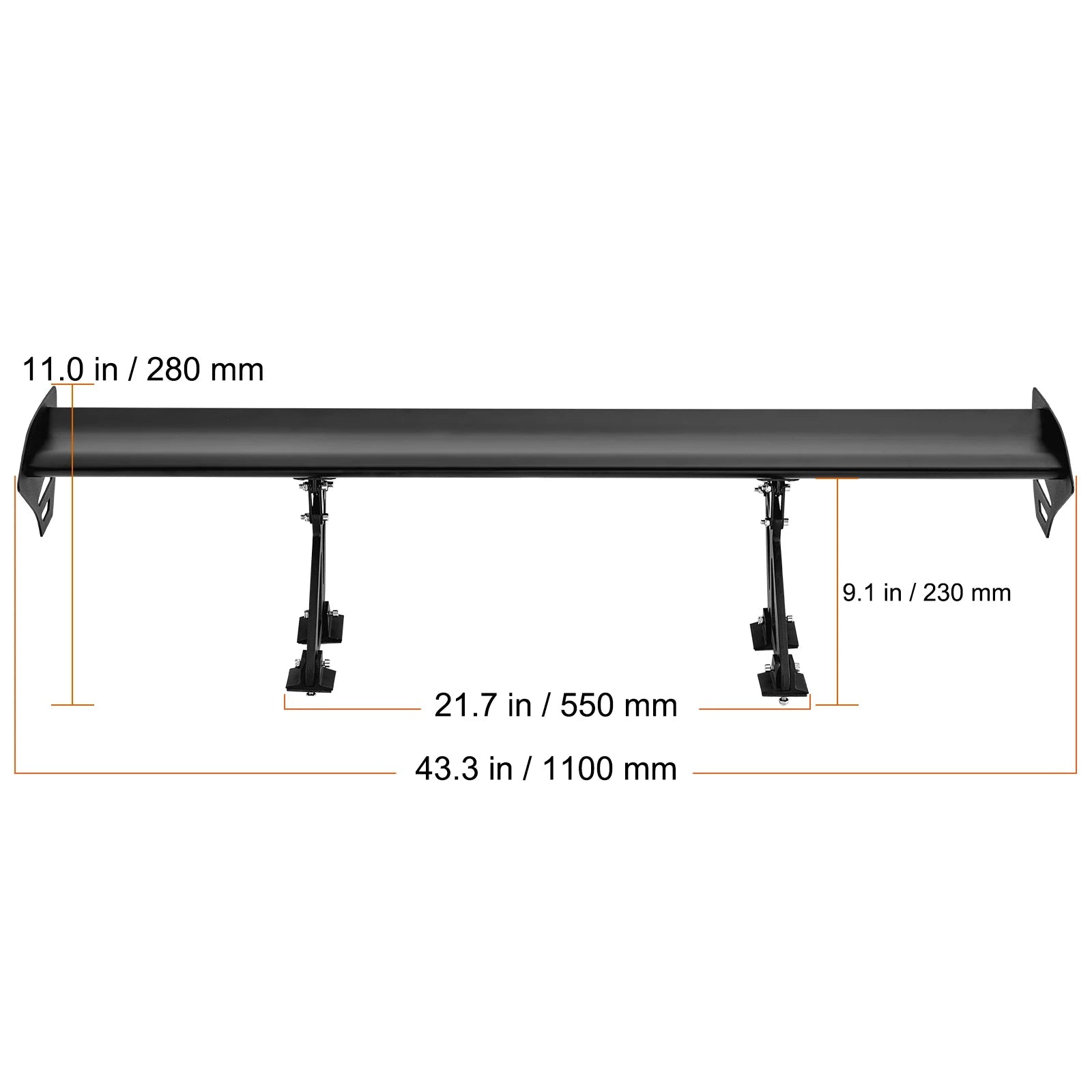 GT Wing Car Spoiler - 53.1 Inch Universal Double Deck Rear Spoiler for Racing and Drift Applications - DriveNova