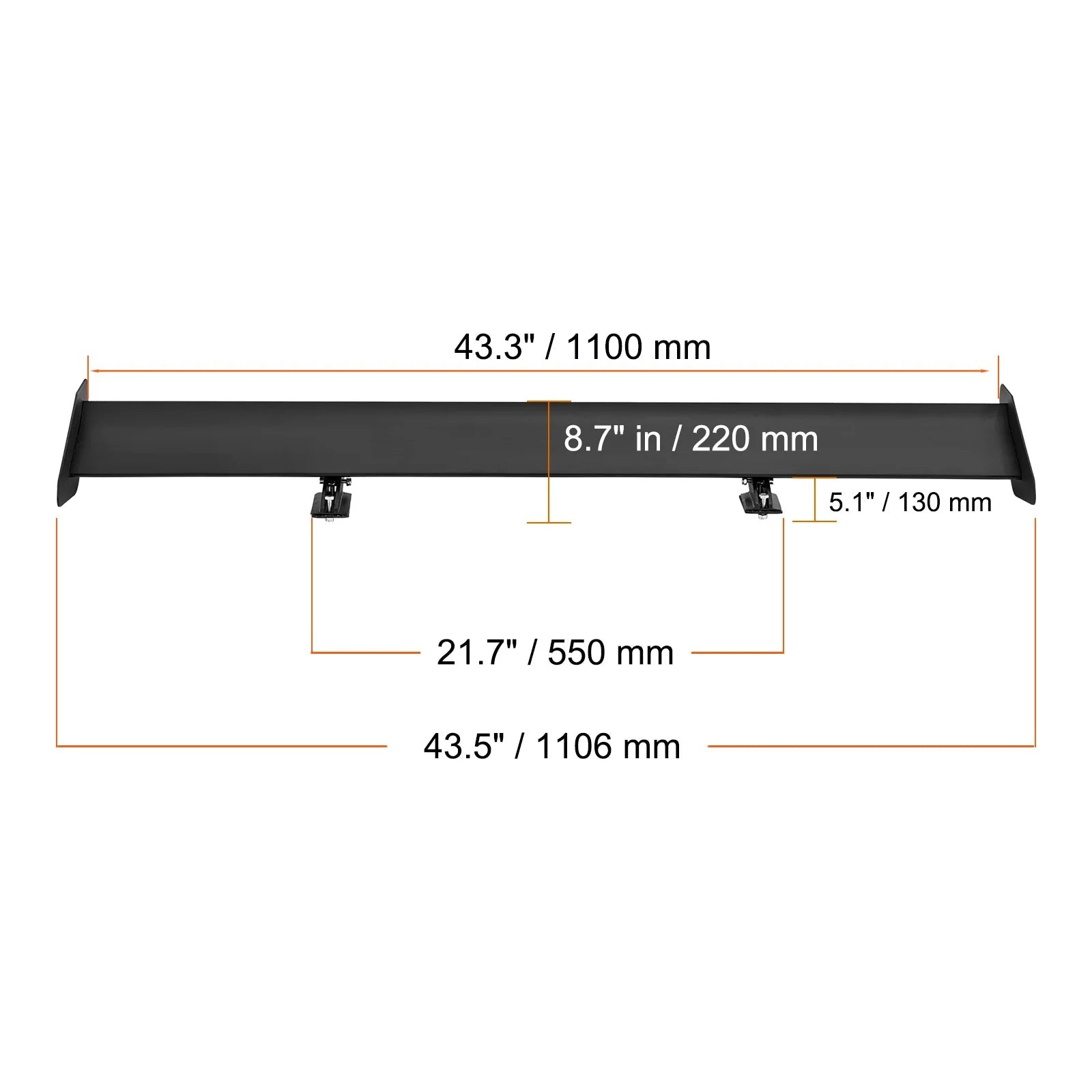 GT Wing Car Spoiler - 53.1 Inch Universal Double Deck Rear Spoiler for Racing and Drift Applications - DriveNova