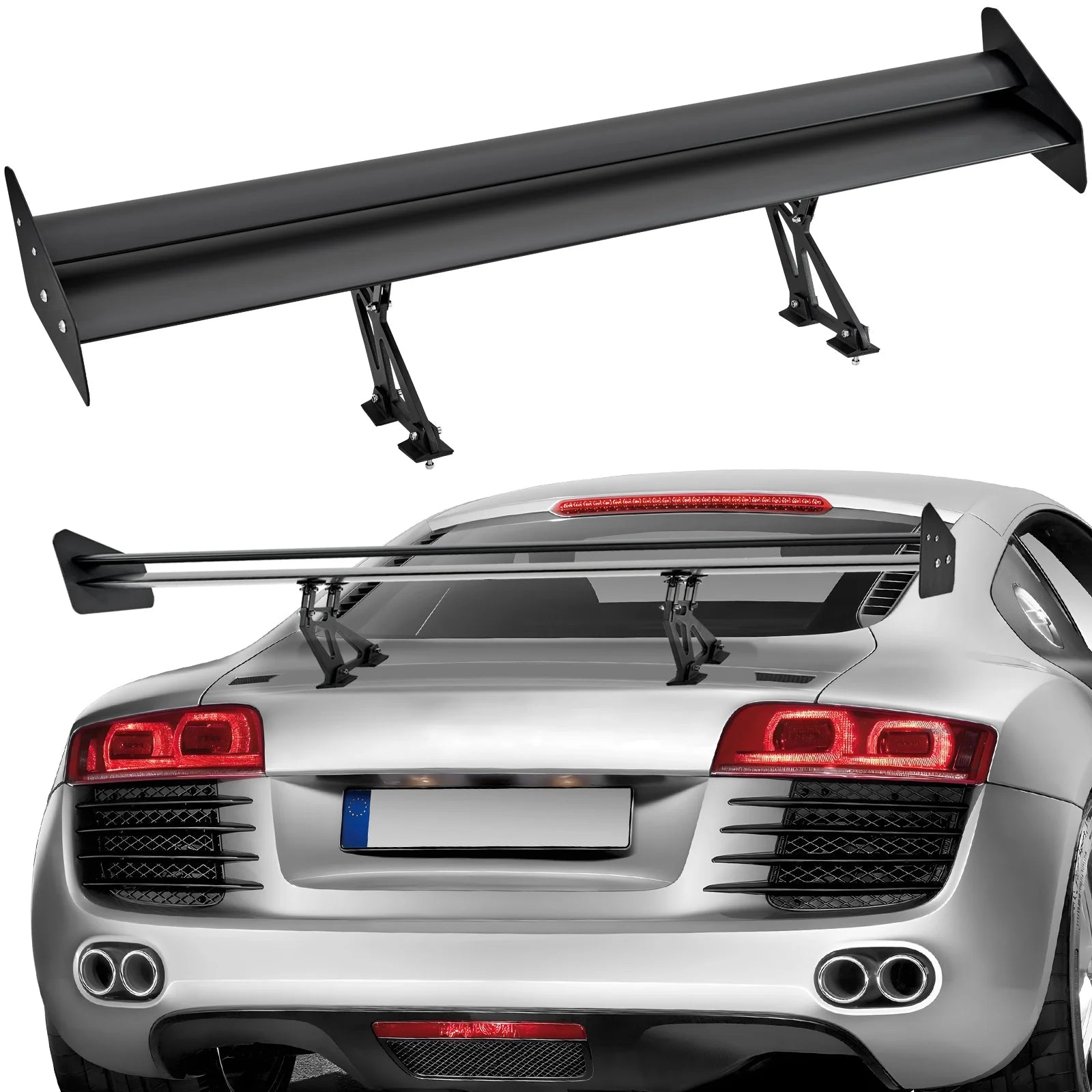 GT Wing Car Spoiler - 53.1 Inch Universal Double Deck Rear Spoiler for Racing and Drift Applications - DriveNova