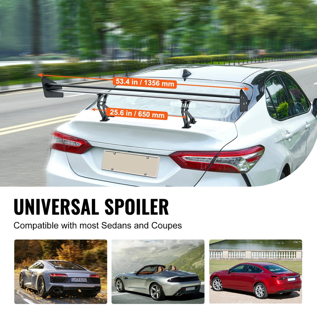 GT Wing Car Spoiler - 53.1 Inch Universal Double Deck Rear Spoiler for Racing and Drift Applications - DriveNova