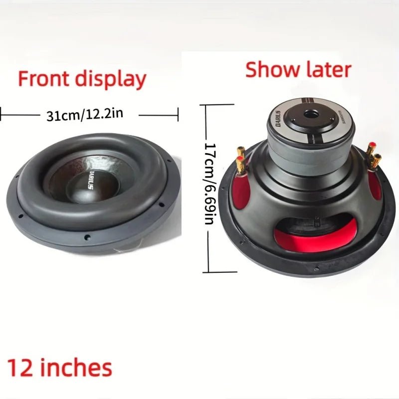 High-Power Car Subwoofer - Available in 8-Inch, 10-Inch, and 12-Inch Sizes, Single or Dual Coil Design, Cannon Edge, 500W RMS Power Handling - DriveNova
