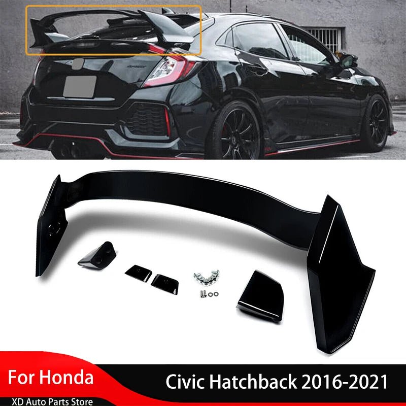 Honda Civic Hatchback 2016-2021 Type R Style Gloss Black Rear Trunk Spoiler Wing Diffuser - DriveNova