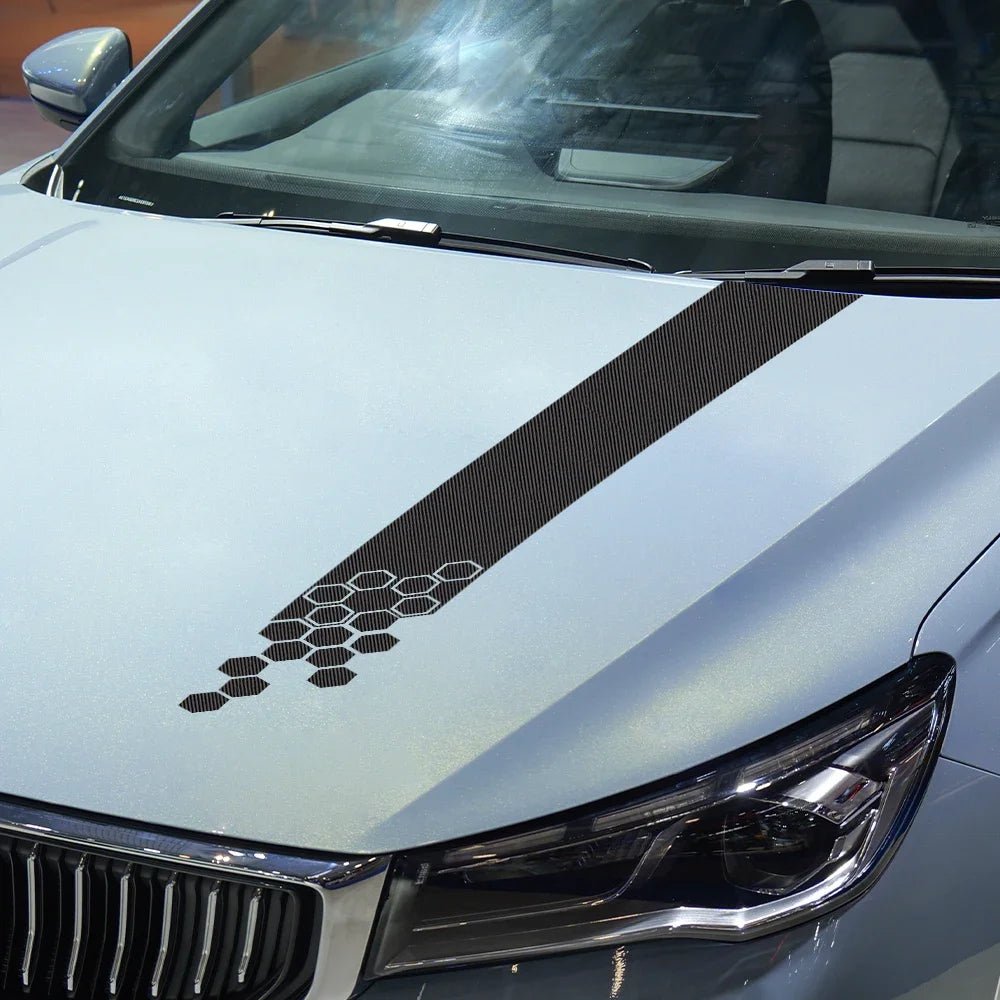 Honeycomb Car Hood Bonnet Sticker Racing Style Vinyl Decal For Audi Volvo Tesla Skoda BMW Volkswagen Smart Seat Auto Accessories - DriveNova