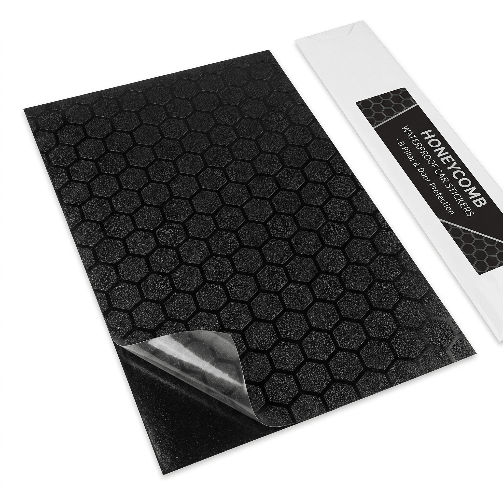 Honeycomb Waterproof Car Stickers - Decorative Decals for B Pillar and Door Protection - DriveNova