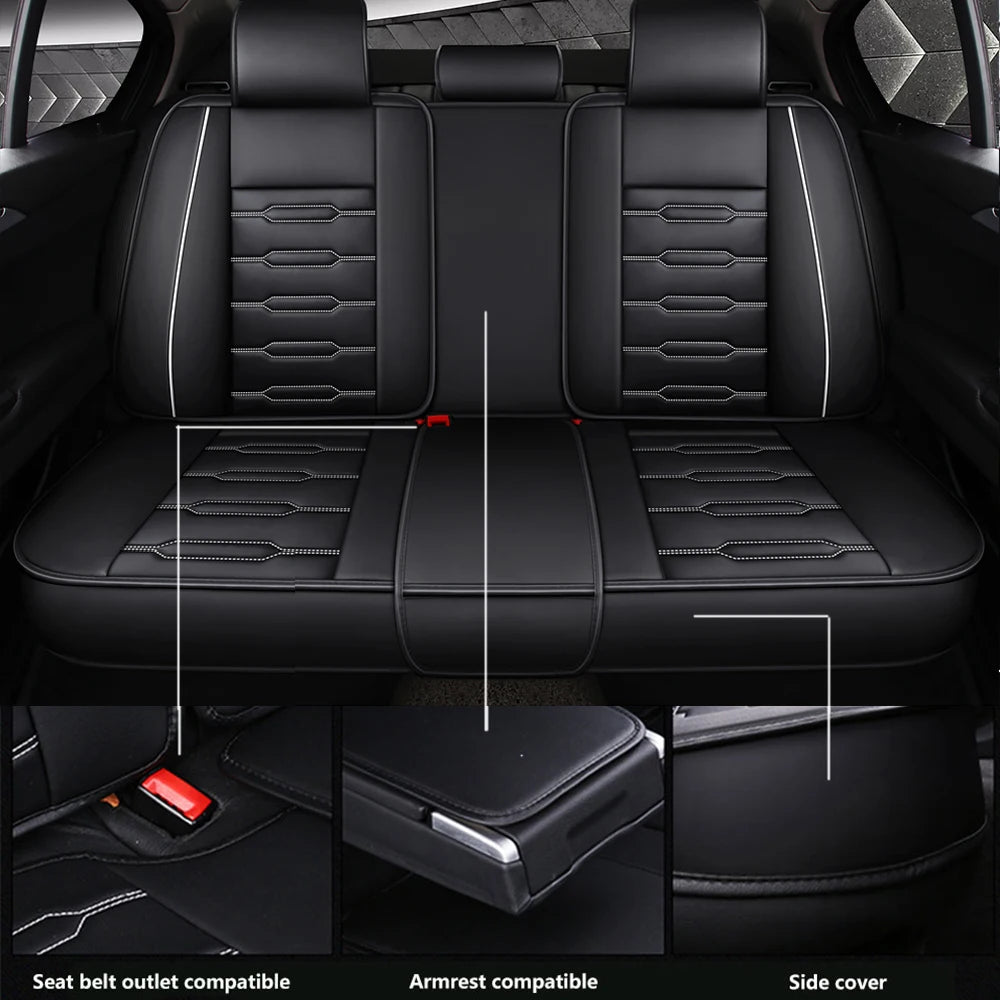 Premium Leather Car Seat Covers for Renault Clio, Megane, Fluence, Duster, Koleos, Kangoo, Talisman, and Laguna - Universal Interior Auto Accessories - DriveNova