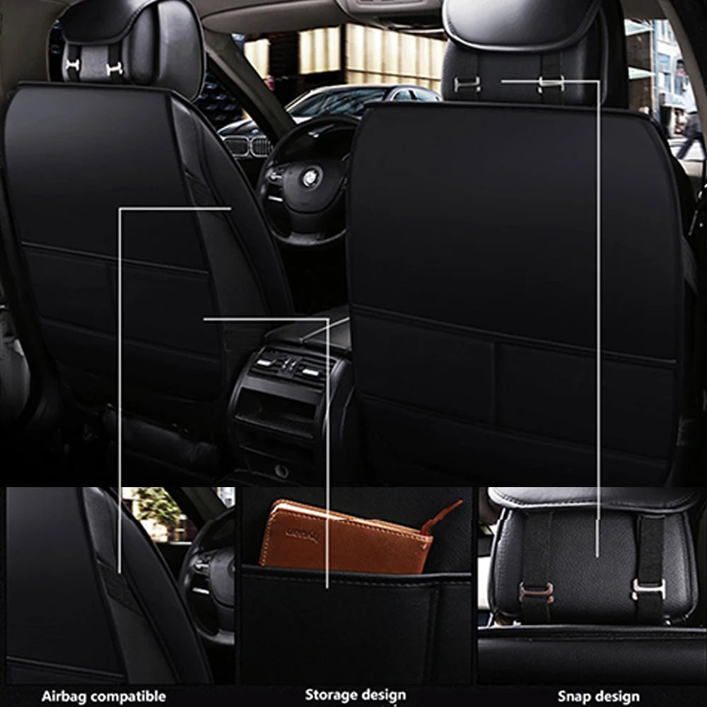 Premium Leather Car Seat Covers for Renault Clio, Megane, Fluence, Duster, Koleos, Kangoo, Talisman, and Laguna - Universal Interior Auto Accessories - DriveNova
