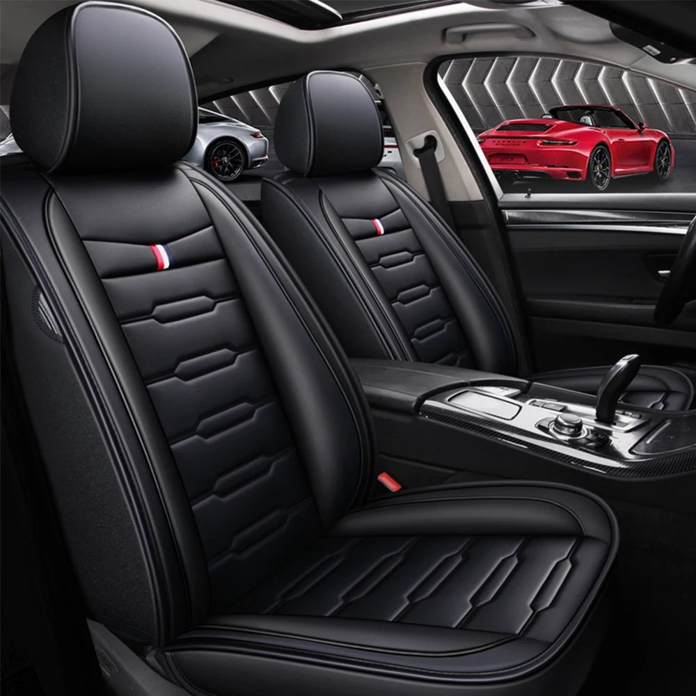 Premium Leather Full Set Car Seat Covers for Kia Models: Rio, Sportage, Ceed, Niro, Stinger, Optima, Soul, Forte, Spectra, Sorento Accessories - DriveNova