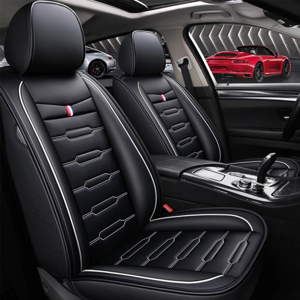 Premium Leather Full Set Car Seat Covers for Kia Models: Rio, Sportage, Ceed, Niro, Stinger, Optima, Soul, Forte, Spectra, Sorento Accessories - DriveNova
