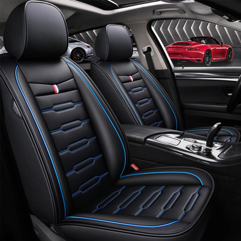 Premium Leather Full Set Car Seat Covers for Kia Models: Rio, Sportage, Ceed, Niro, Stinger, Optima, Soul, Forte, Spectra, Sorento Accessories - DriveNova