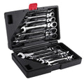 Pro Spanner Wrench Ratchet Polished Set Kit Metric 8 -19mm Car Tools - DriveNova