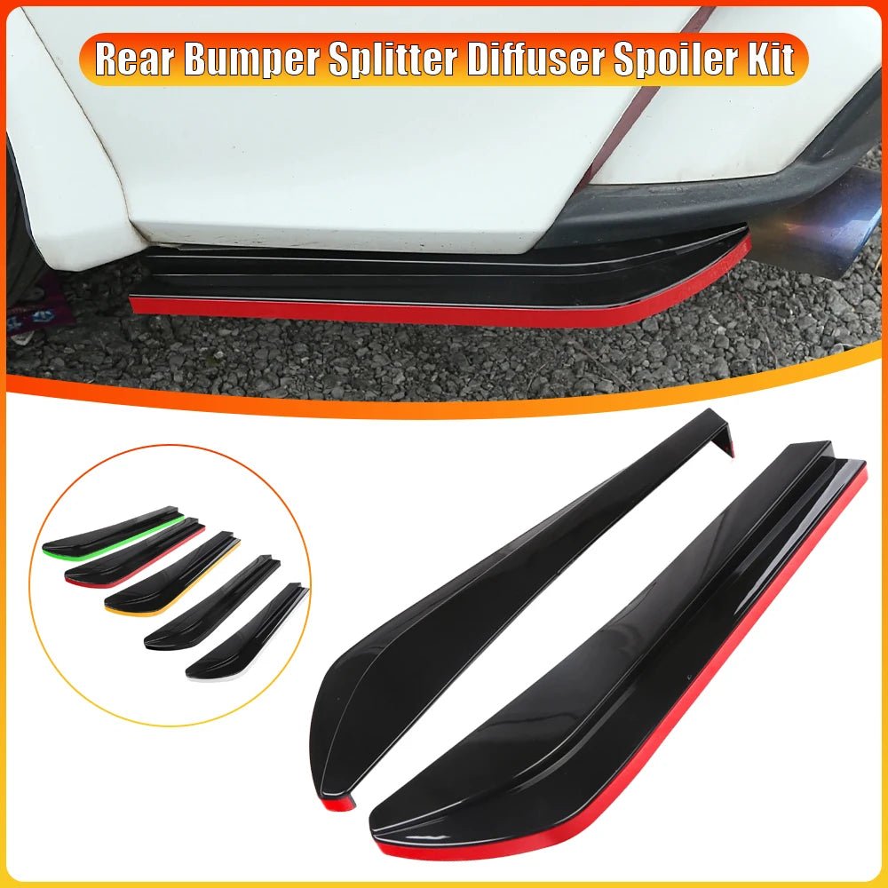 Rear Bumper Splitter Diffuser Spoiler Kit Canard Diffuser Protector Decorations Body Styling Universal Car Exterior Accessories - DriveNova