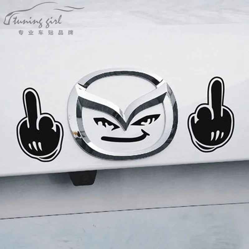 Reflective Middle Finger Car Decals for Mazda 3/6 Axela Atenza CX-30/4/5 - Auto Styling Accessories - DriveNova