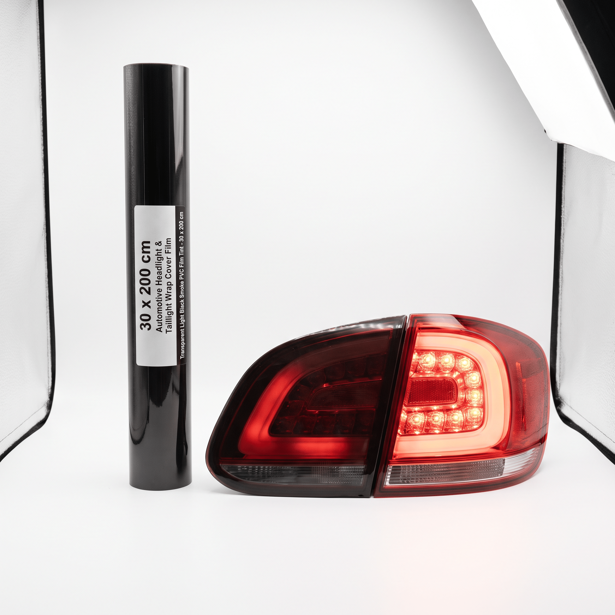 Transparent Light Black Smoke PVC Film Tint - 30 x 200 cm Automotive Headlight and Taillight Wrap Cover Film - DriveNova