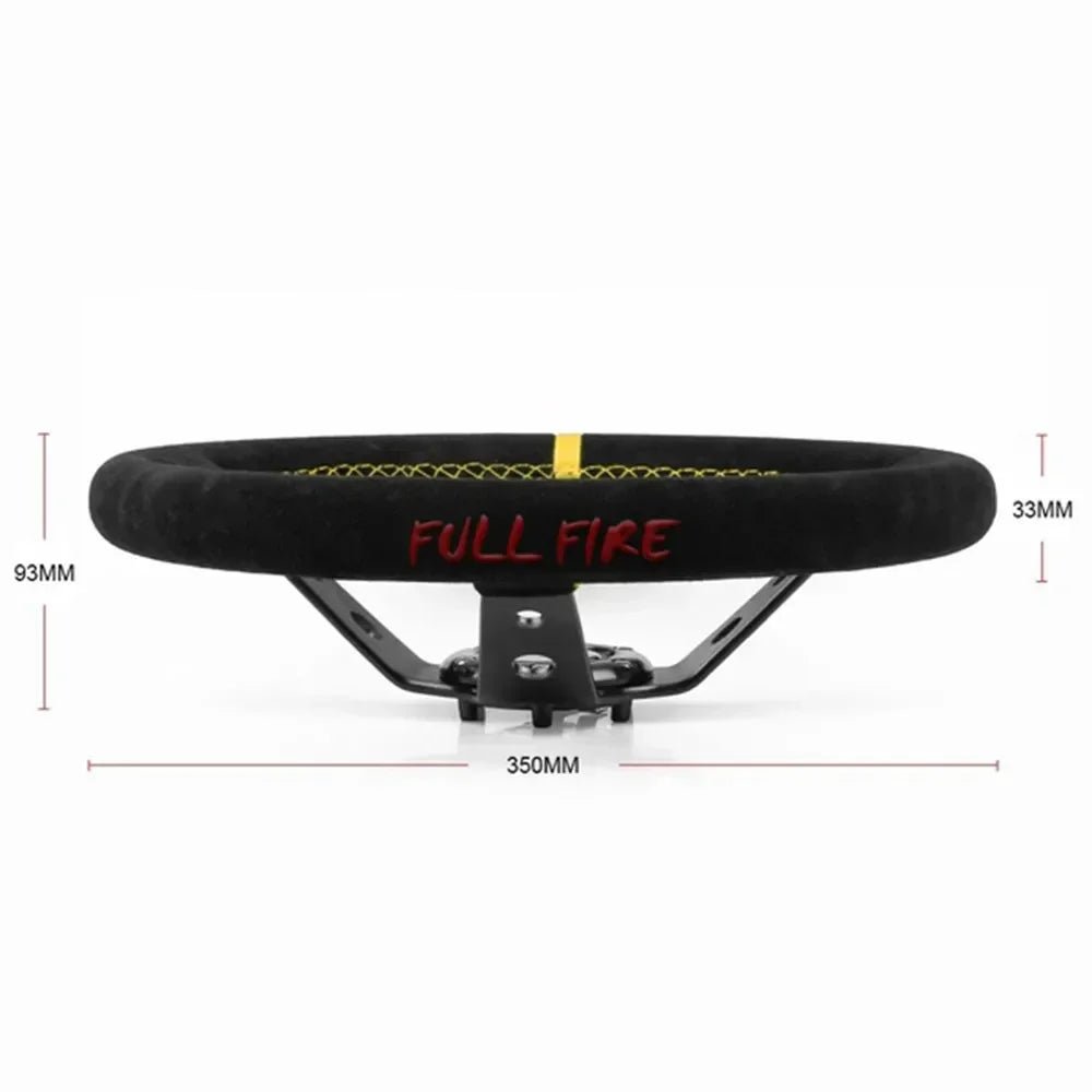 Universal 350MM High-Quality Suede and PVC Steering Wheel for Drift Racing - DriveNova