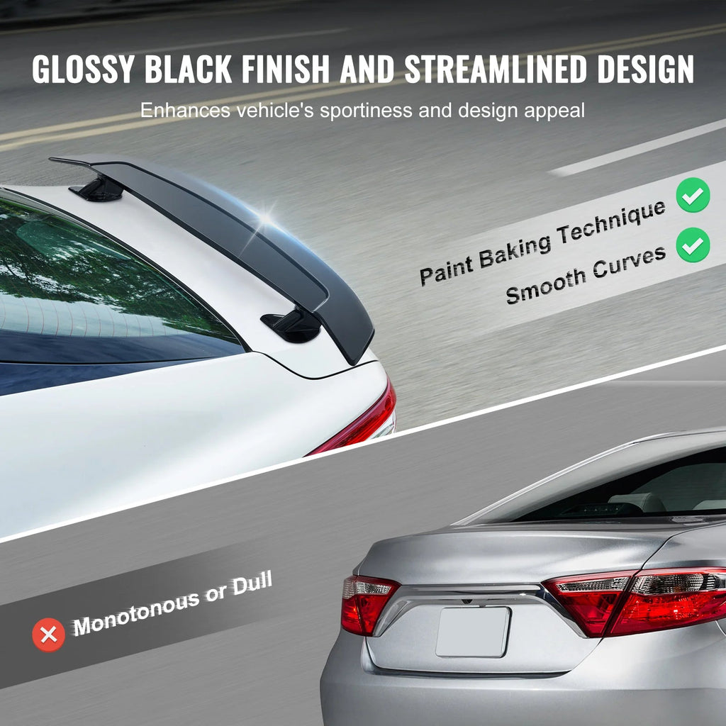 Universal 46.3-Inch GT Wing Car Spoiler for Sedans and Coupes - High Strength ABS Material in Black - DriveNova