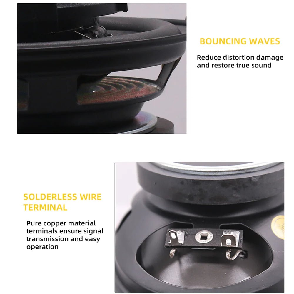 Universal 4x6 Inch High Power Car Coaxial Speakers - Full Range Audio Stereo System with Non-Destructive Installation - DriveNova