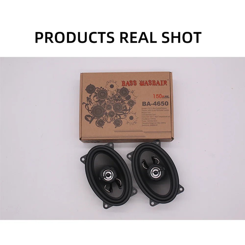 Universal 4x6 Inch High Power Car Coaxial Speakers - Full Range Audio Stereo System with Non-Destructive Installation - DriveNova