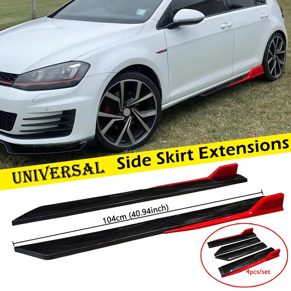 Universal Car Side Skirt Extensions Glossy Black Winglet Splitters Lip 41inch Auto Side Body Kit Protector For All Cars - DriveNova