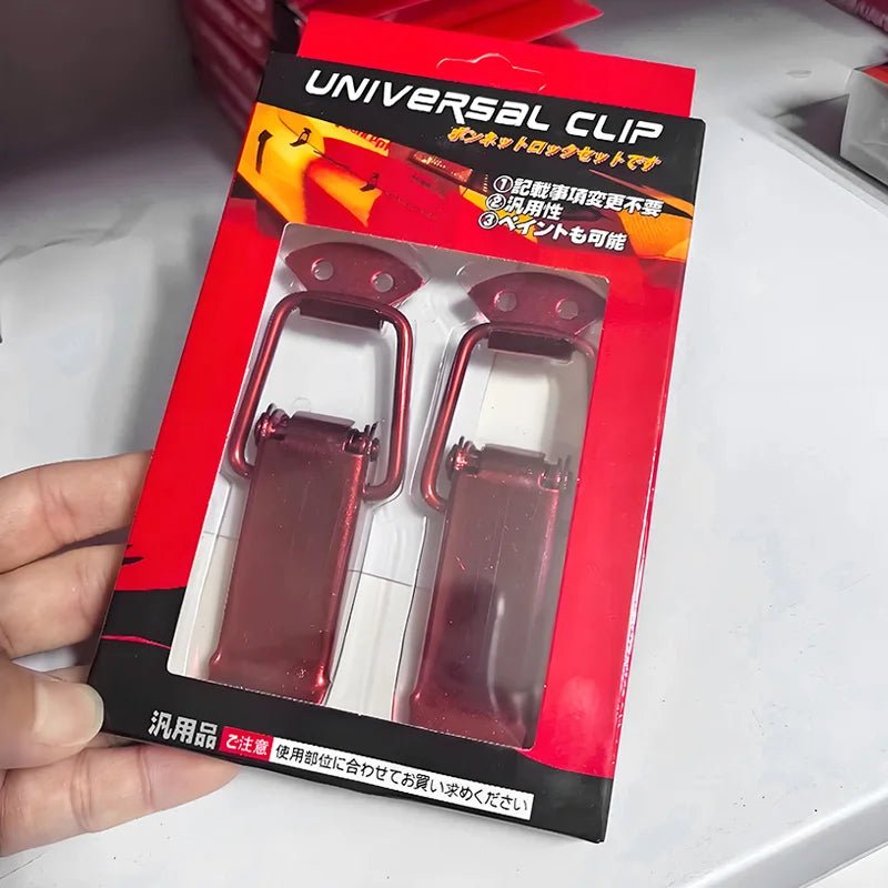 Universal Cars Accessaries 2Pcs Fastener Clip Alloy Mount Hood Pin Bonnet Lock Kit Tunning Lock Kit Down Hood Lock Latch Pins - DriveNova