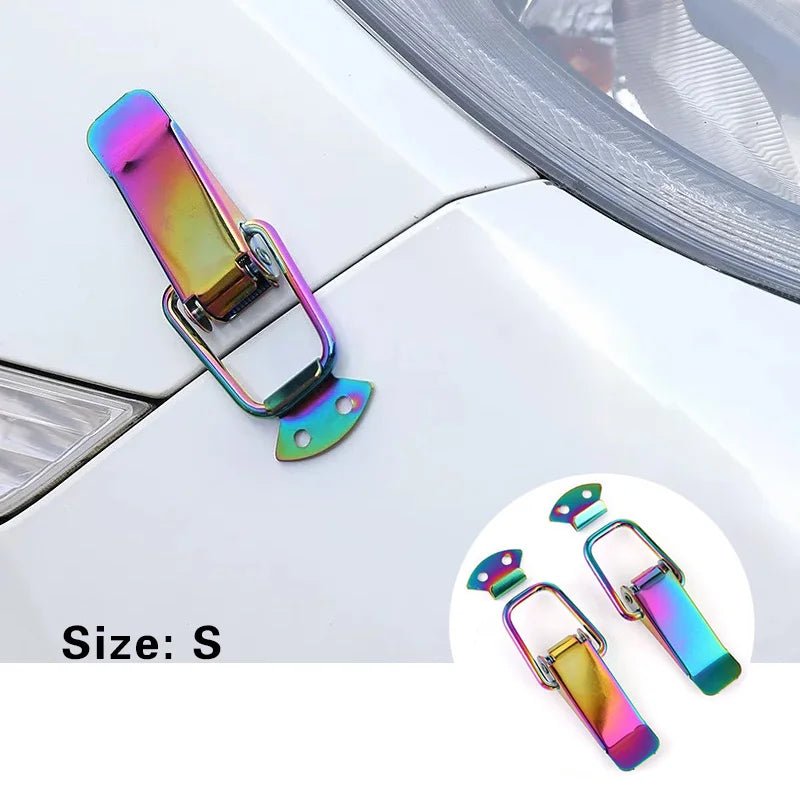 Universal Cars Accessaries 2Pcs Fastener Clip Alloy Mount Hood Pin Bonnet Lock Kit Tunning Lock Kit Down Hood Lock Latch Pins - DriveNova