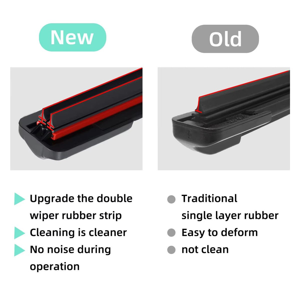 Universal Double Rubber J/U-Shaped Wiper Blade for Front Windshield Cleaning - 1 Piece - DriveNova