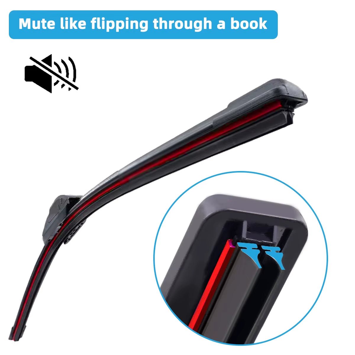 Universal Double Rubber J/U-Shaped Wiper Blade for Front Windshield Cleaning - 1 Piece - DriveNova