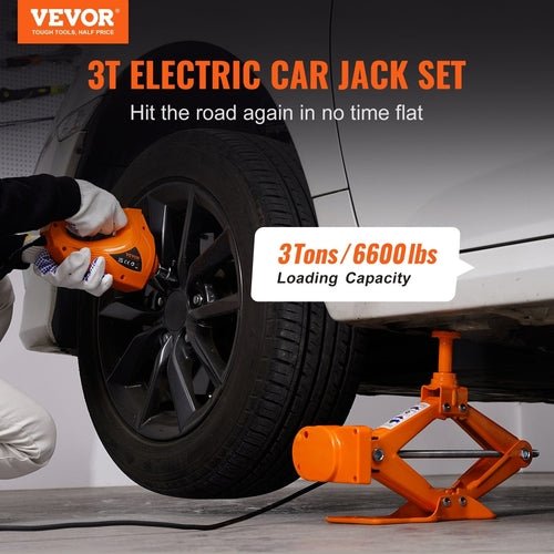 VEVOR Electric Car Jack, 3 Tons 6600 Lbs Scissor Jack With Electric - DriveNova